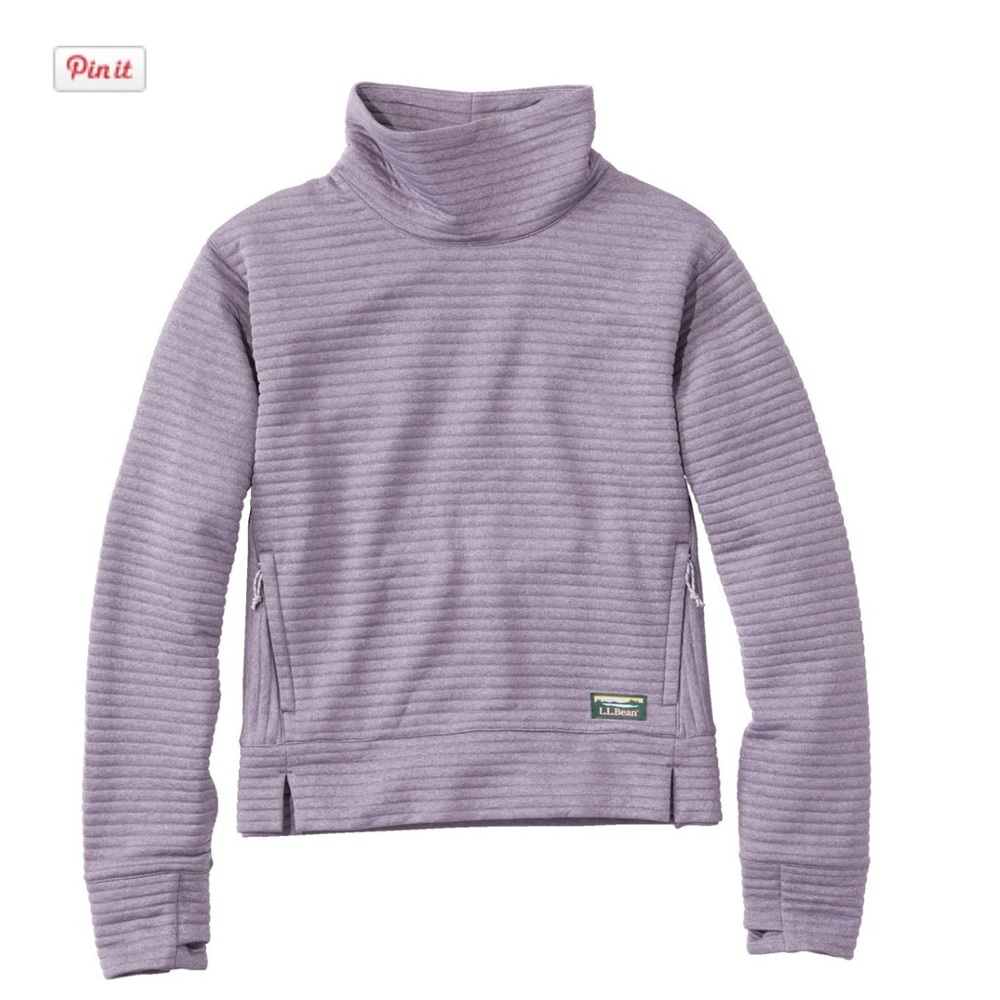 NWT L.L. Bean women’s air light funnel neck pullover in light purple